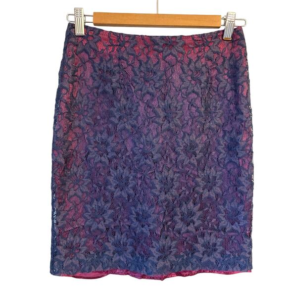Vintage, Size 4, Navy Lace Pencil Skirt, Ombre Lining, Made in USA, Classic - Picture 1 of 7